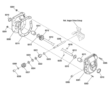 Gear Case Assembly (1753711) Diagram and Parts List for 1696230-00-CH842100SE  Briggs and Stratton Snow Blower